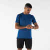 Majica kratkih rukava za trčanje Run 500 Dry+ prozračna muška plava