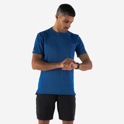 T-shirt de running respirant homme - kiprun run 500 dry + bleu