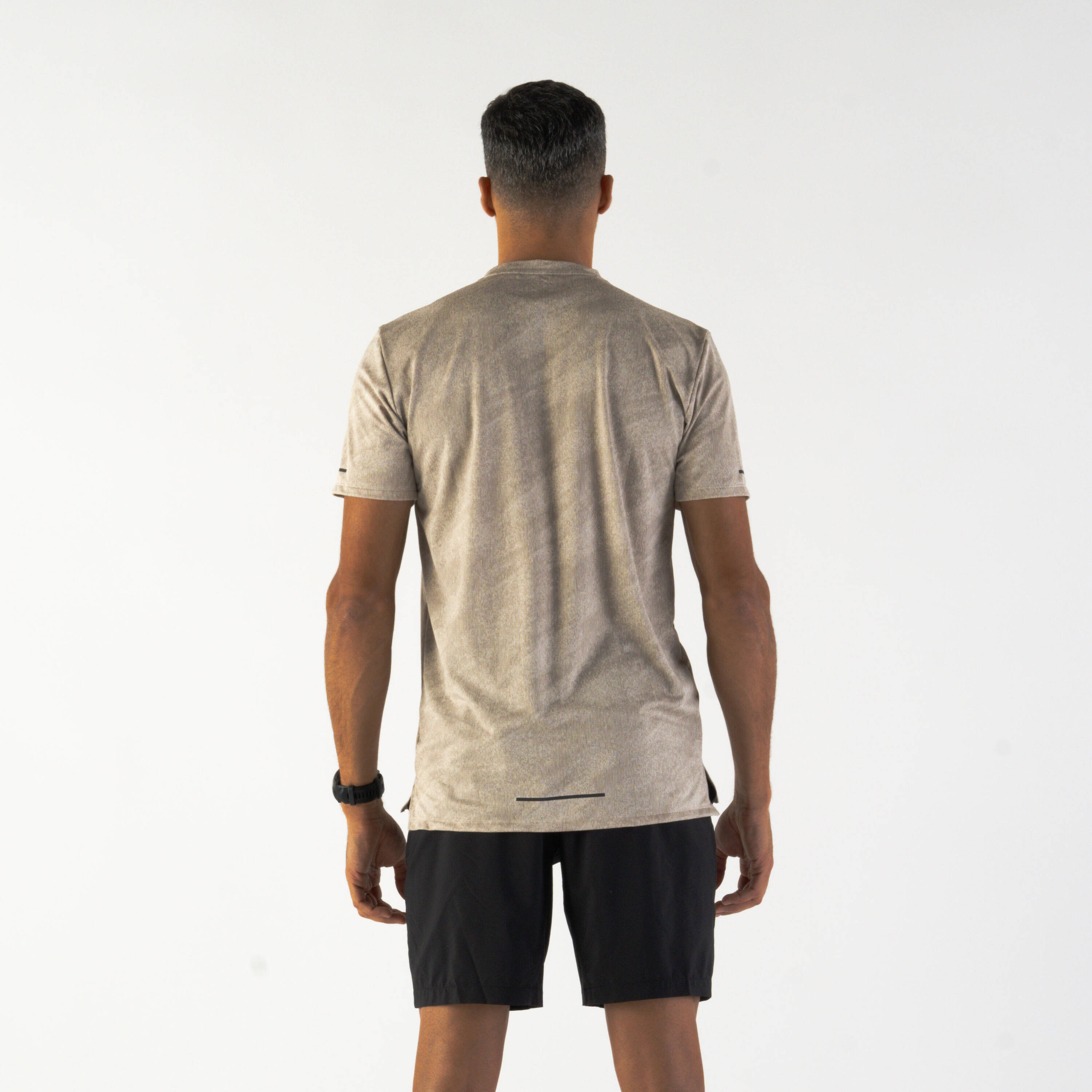 Kiprun Run 500 men's breathable running T-shirt - beige -  3