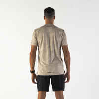 חולצת טי נושמת לגברים דגם KIPRUN Run 500 Dry Graph - בז'