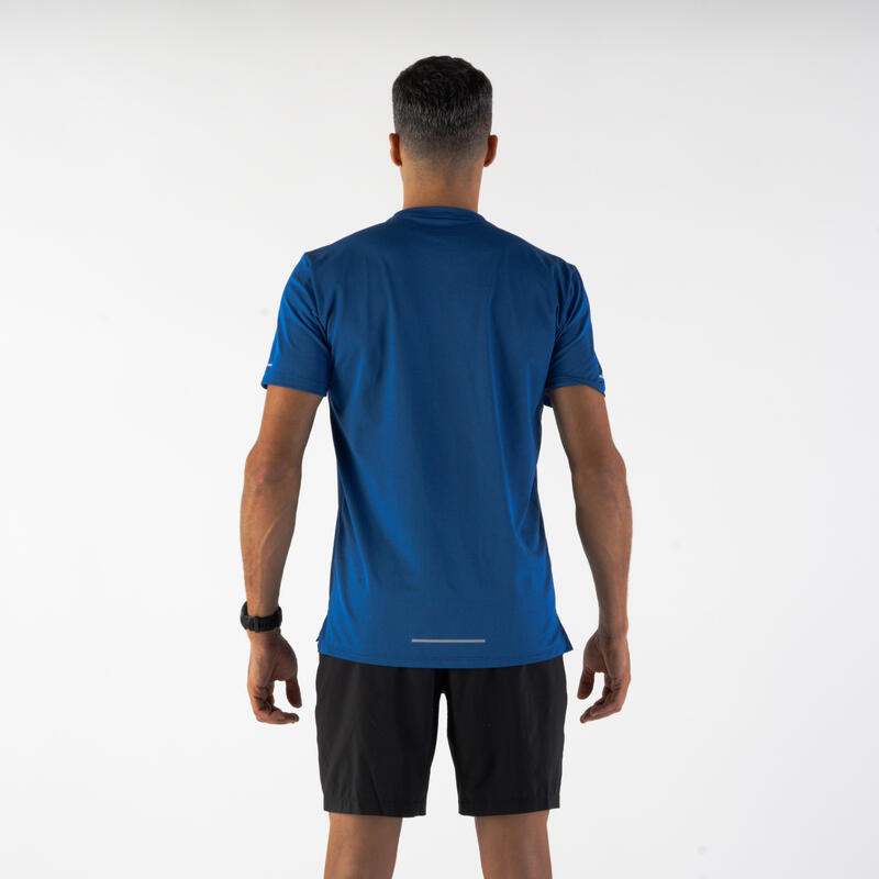 Tricou respirant Alergare Jogging Run KIPRUN Dry 500 Albastru Bărbați 
