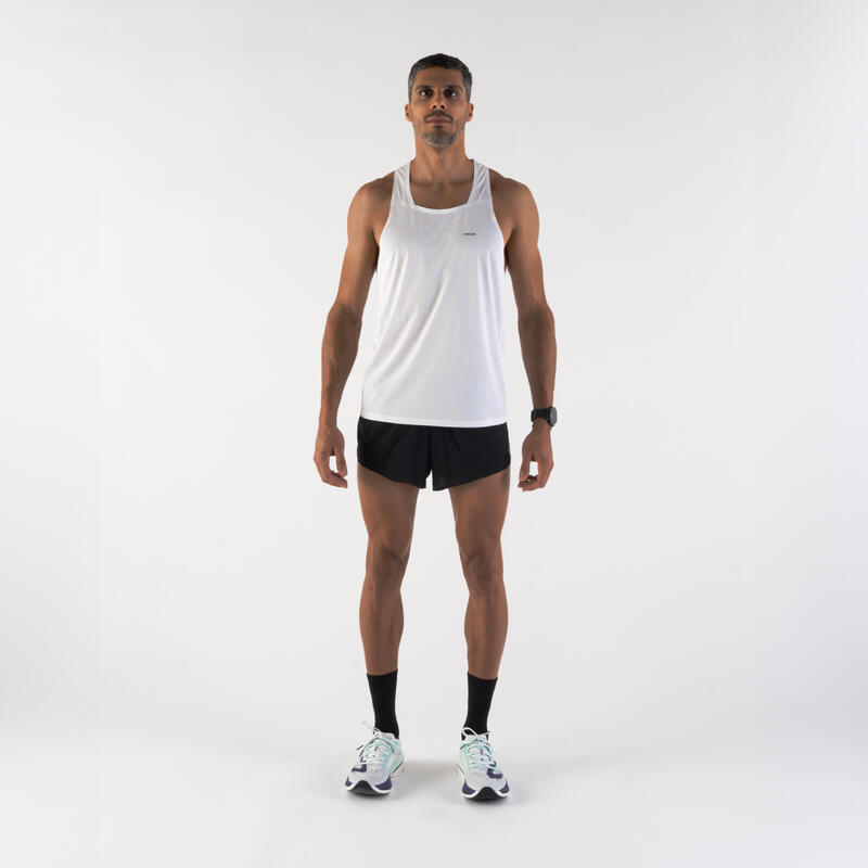 Short Split de running léger Homme - KIPRUN Run 900 Replika Noir