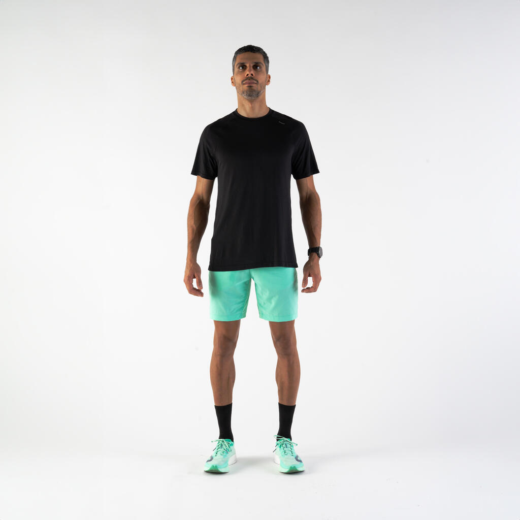 Šorts za trčanje Run 500 Dry prozračni muški - sivi