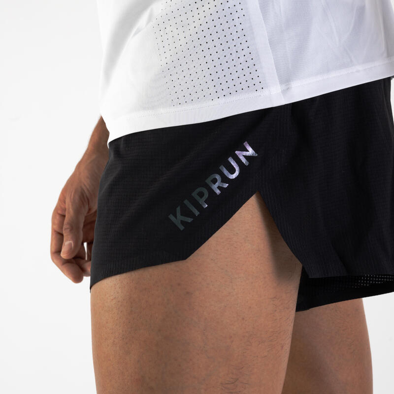 Laufshorts Herren Schlitze leicht - Run 900 Replika schwarz 