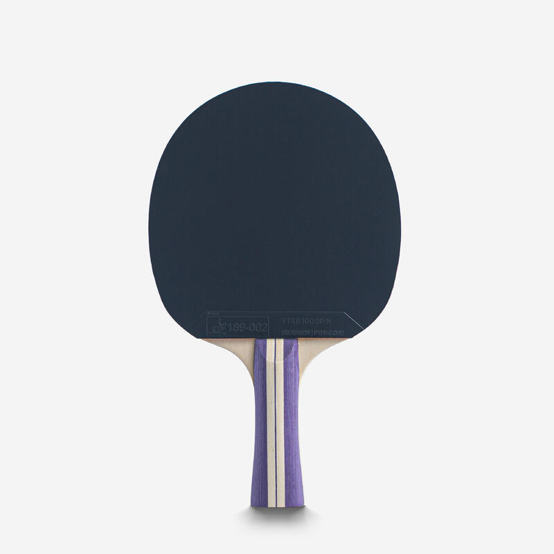 2 raquetes e 4 bolas de ping pong - TTR 130 4* SPIN ITTF violeta e azul