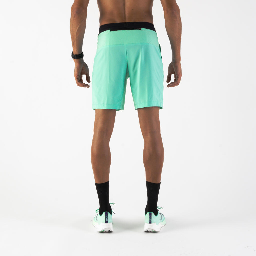 מכנסי ריצה קצרים ואווריריים לגברים - KIPRUN Run 500 Dry - אפור