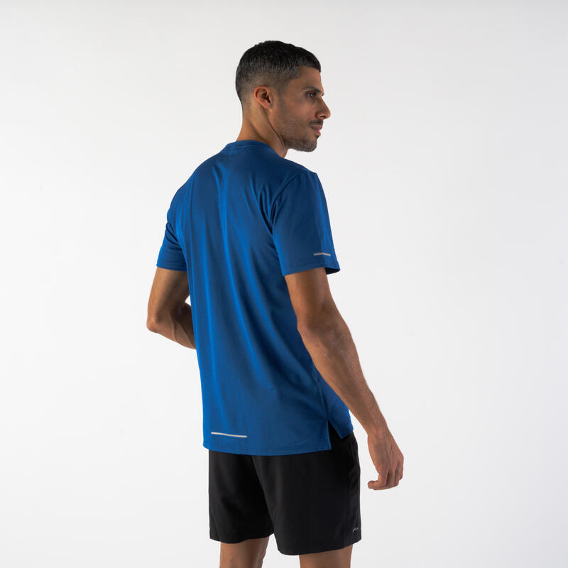Tricou respirant alergare Jogging KIPRUN Run 500 Dry + Albastru Bărbați