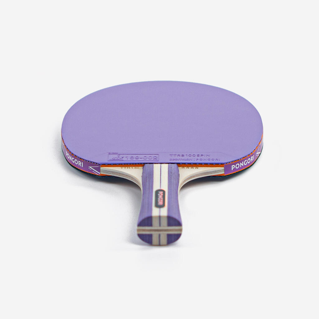 Ljubičasto-plavi komplet 2 reketa TTR 130 SPIN 4* ITTF SCHOOL/CLUB + loptice