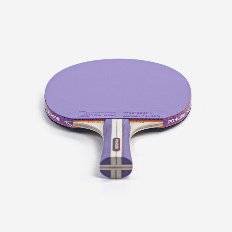 2 raquetes e 4 bolas de ping pong - TTR 130 4* SPIN ITTF violeta e azul