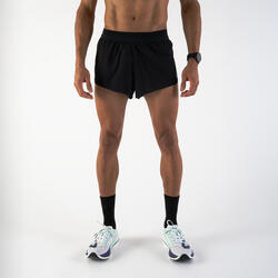 Short split de running léger homme - kiprun run 900 replika noir