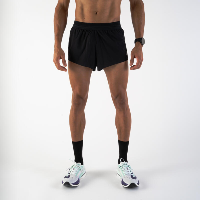 Short Split de running léger Homme - KIPRUN Run 900 Replika Noir