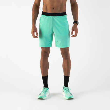 Men's Breathable Running Shorts-KIPRUN Run 500 Dry-Mint green