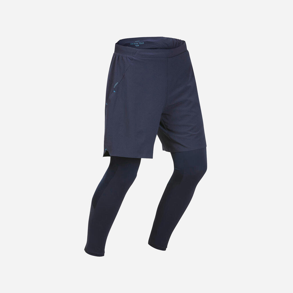 Leggings mit Shorts Herren ultraleicht Speed Hiking - FH900 blau