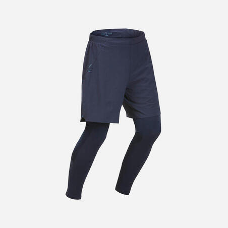 Lätta tights med shorts för speed hiking FH900 herr blå