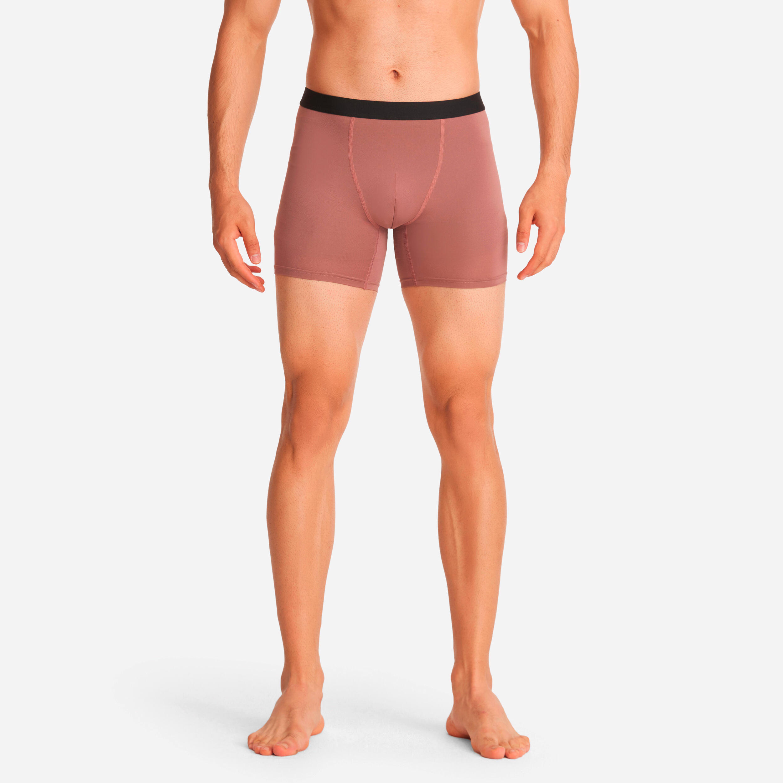 Men's breathable microfibre boxers - Taupe pink 1/7