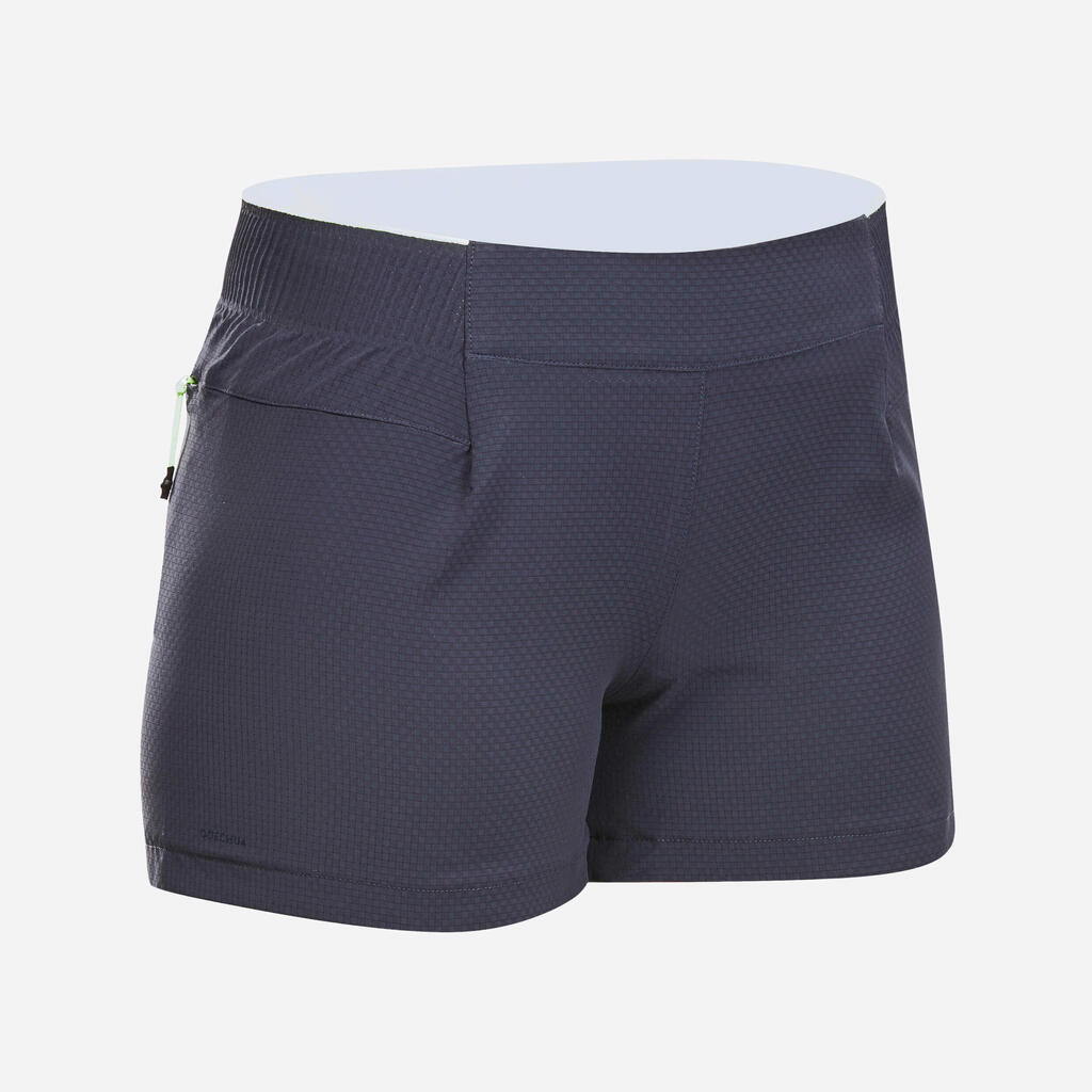 SHORT ULTRA LIVIANO DE SENDERISMO RÁPIDO MUJER FH900 AZUL