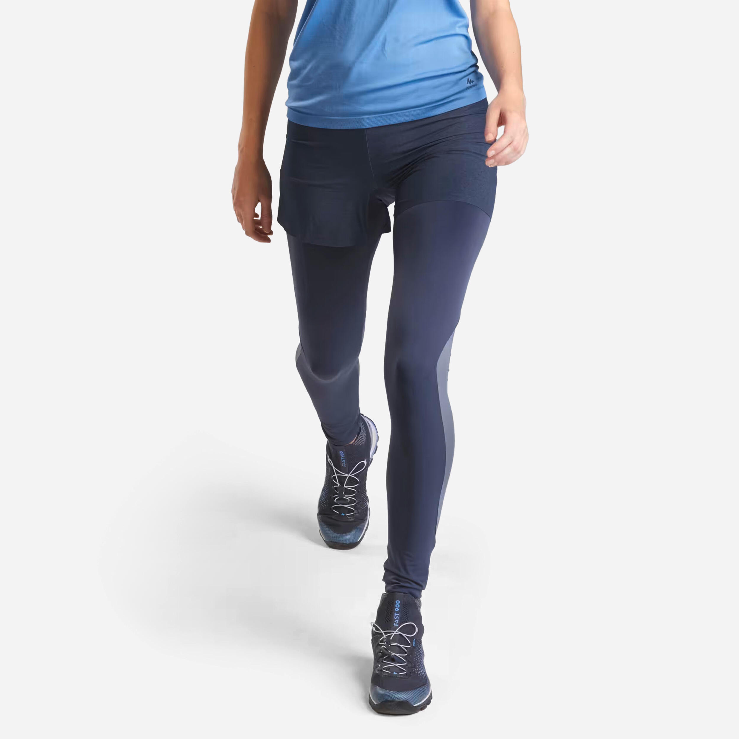 Women's ultra-light short leggings - fast hiking - FH900 Blue QUECHUA
