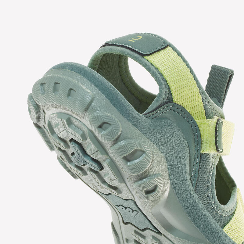 Sandale de randonnée enfant - MH500 Kaki & Jaune