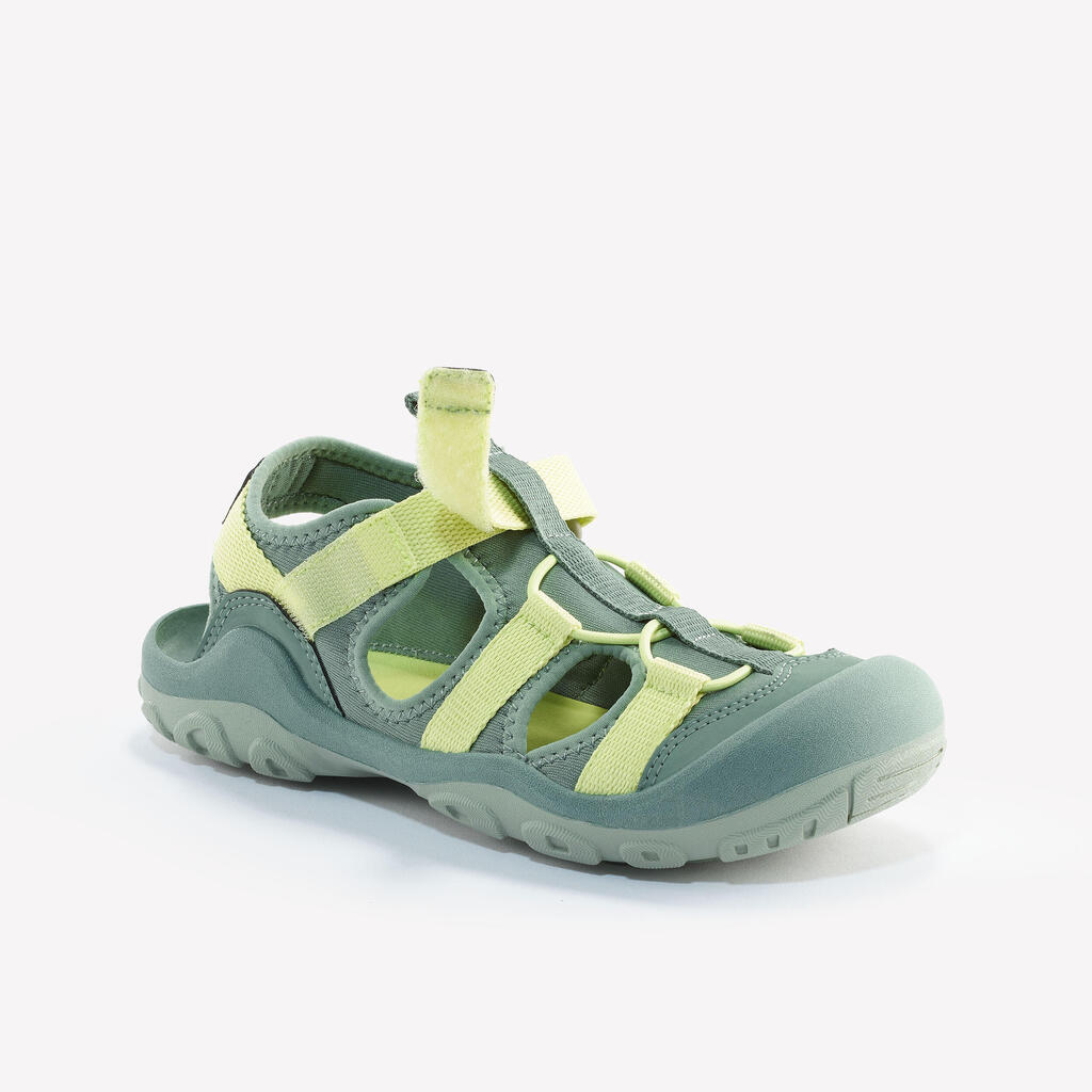 Kids’ Hiking Sandals - MH500 - Khaki & Yellow