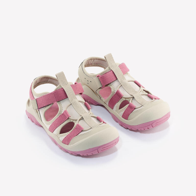 Sandálias de caminhada de criança - MH500 Bege & Rosa