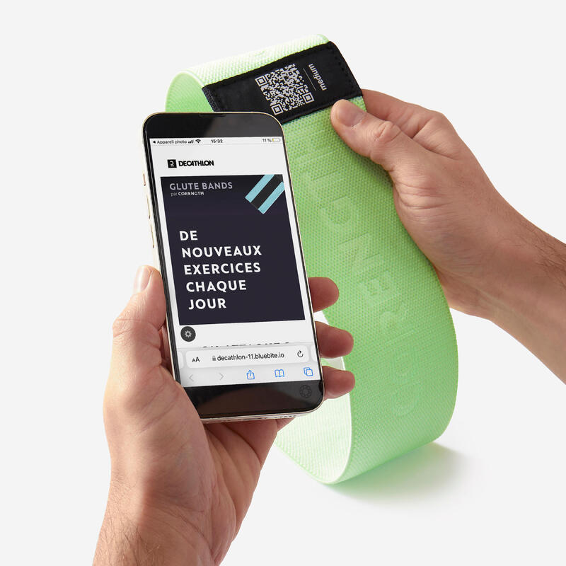Elástico Têxtil de Fitness para Glúteos Resistência Média Verde