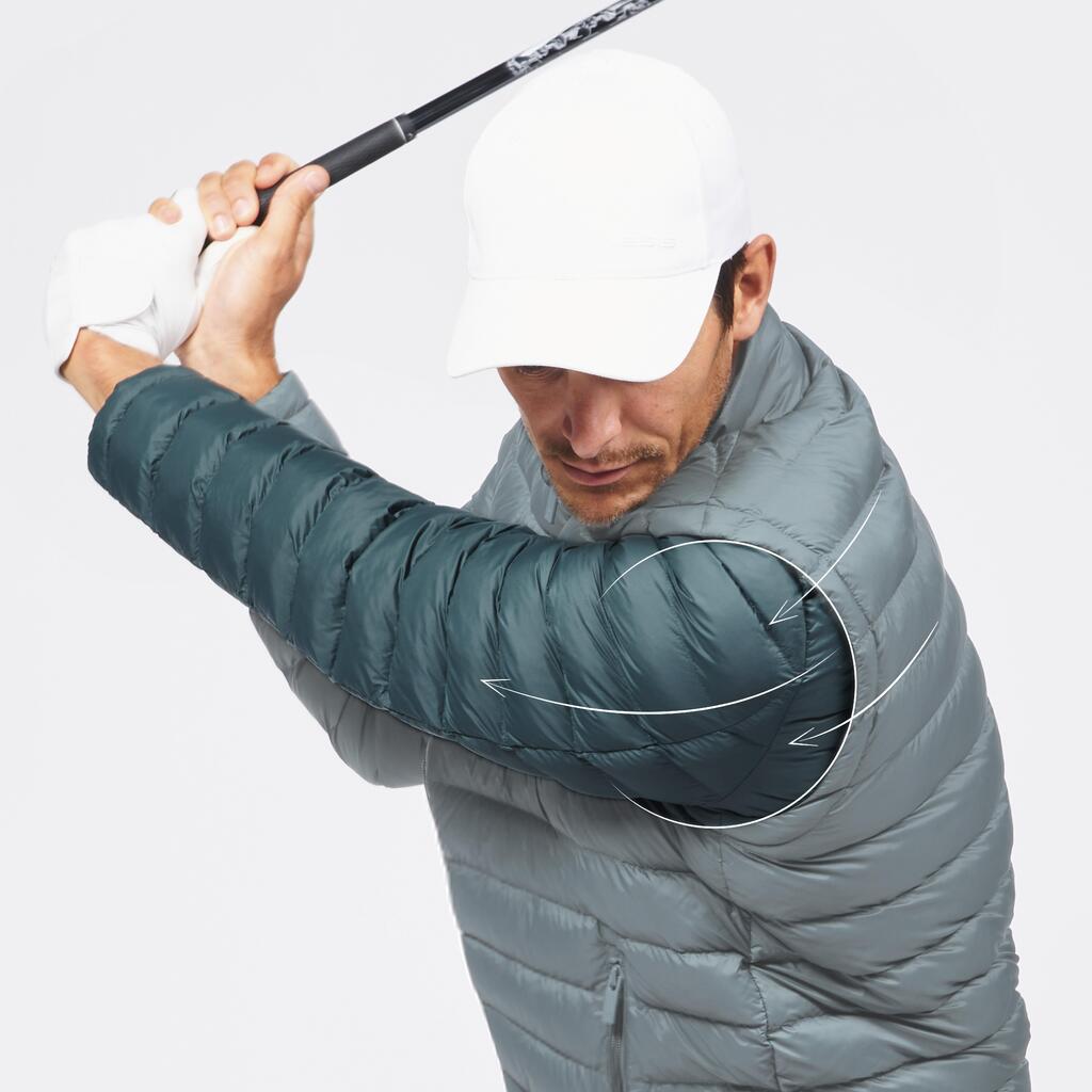 Pánska golfová prešívaná bunda CW900 Heatflex hnedá