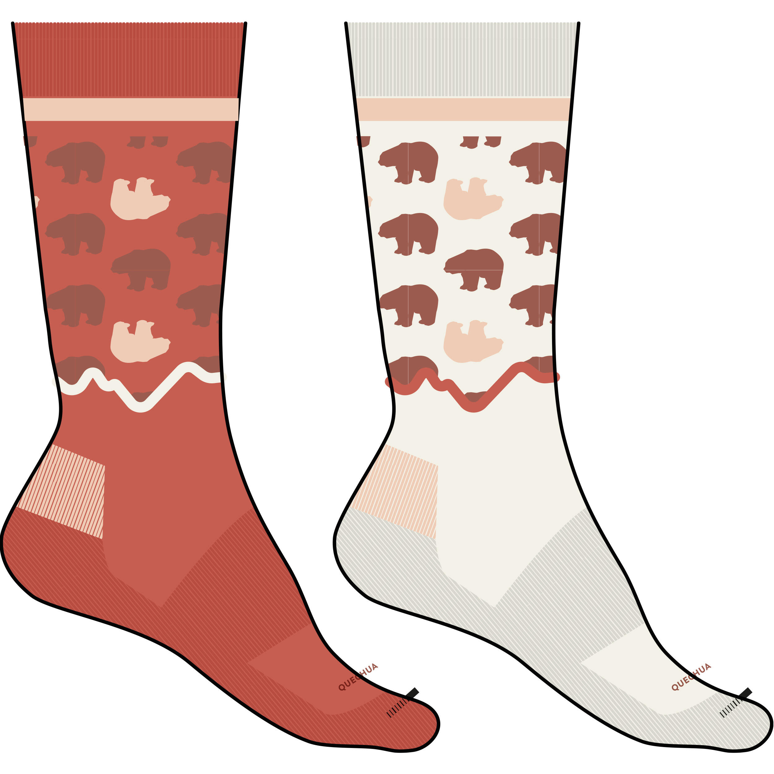 Kids’ Warm Hiking Socks SH100 Mid 2 Pairs 1/1