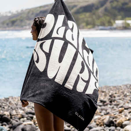 Paplūdimio rankšluostis „Oli“, 145 x 85 cm, juodas