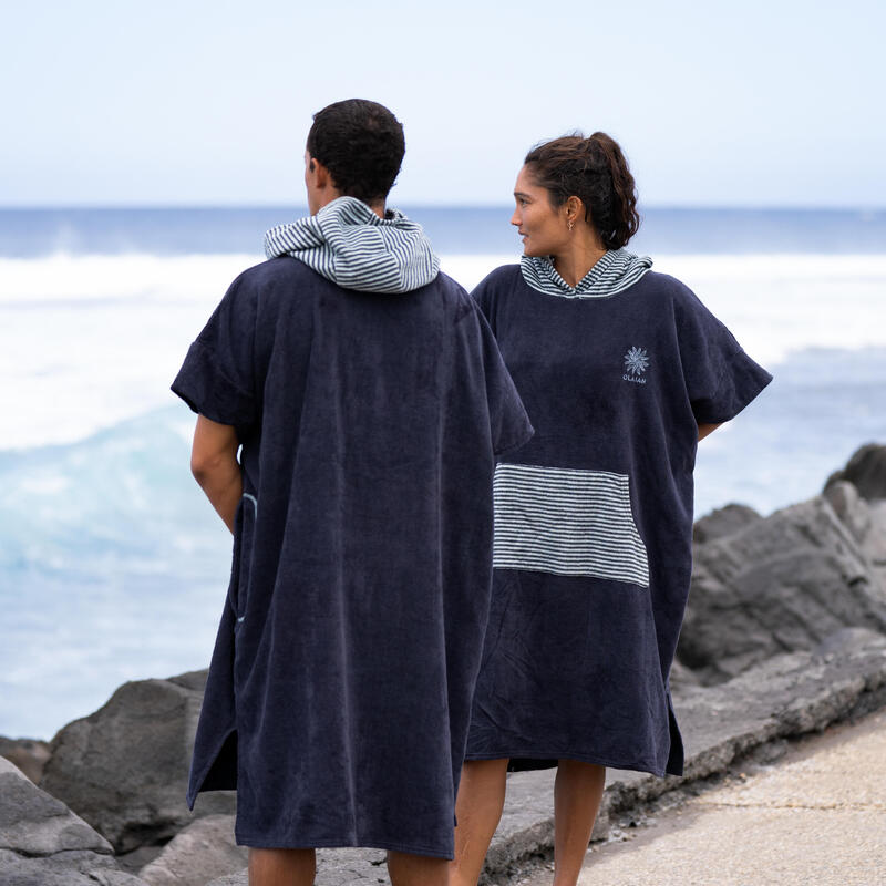 Poncho de surf Adulto - 900 Fish azul cinzento