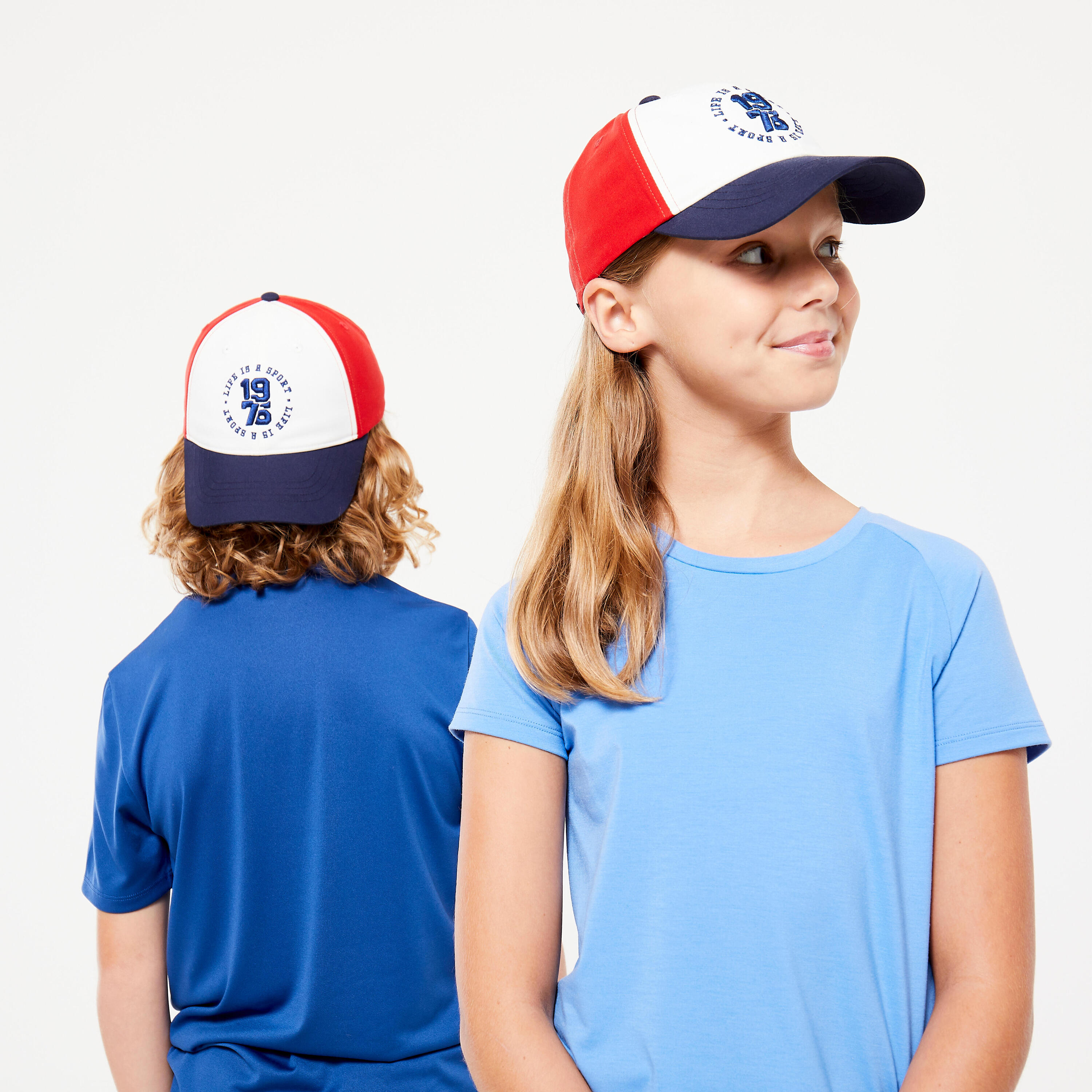 Kids' Cap W500 - Blue/White/Red 3/6