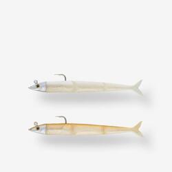 CAPERLAN Silikon Sahte Balık - Balıkçılık - 10 g - Altın Rengi/Beyaz - Combo Slugeelo 130