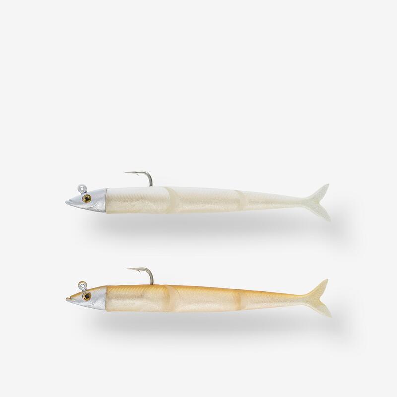 Silikon Sahte Balık - Balıkçılık - 10 g - Altın Rengi/Beyaz - Combo Slugeelo 130