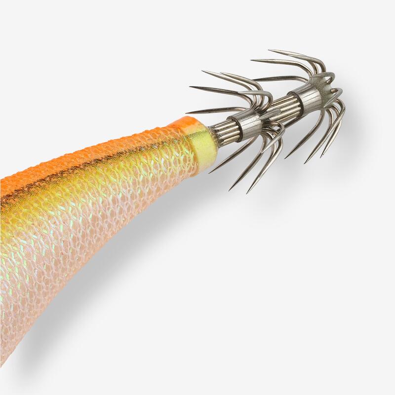 Squid jig voor zeekat/pijlinktvis Ebika 2,5/105 zinkend shallow fluo-oranje