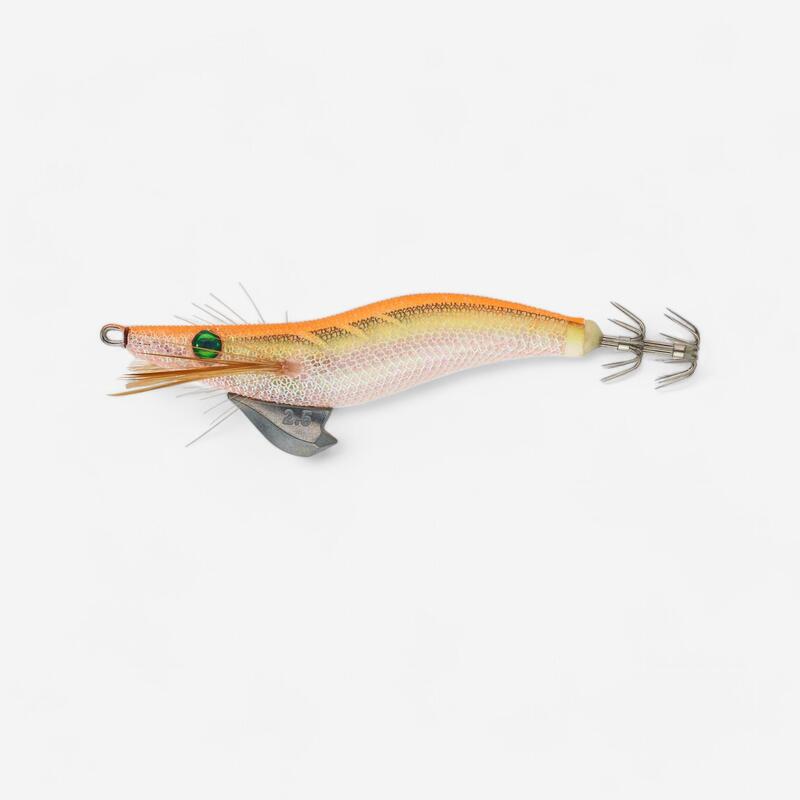 Squid jig zinkend shallow Ebika 2,5/105 fluo-oranje vissen op inktvissen