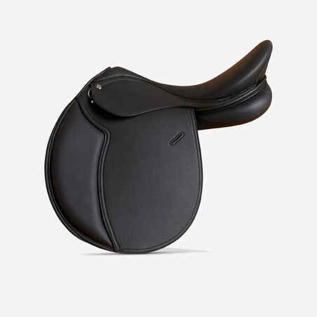 17,5" Synthetic Horse Riding Saddle for Horse and Pony 100 - Black