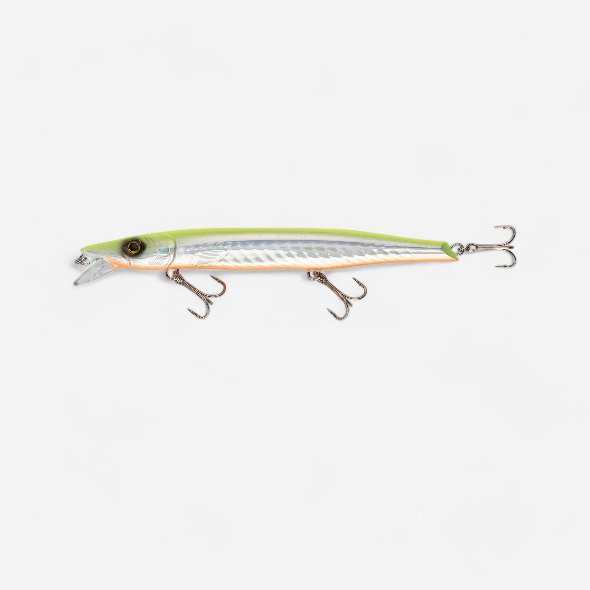 Amostra jerkbait de pesca ao corrico no mar jerkuda 170sp branco néon