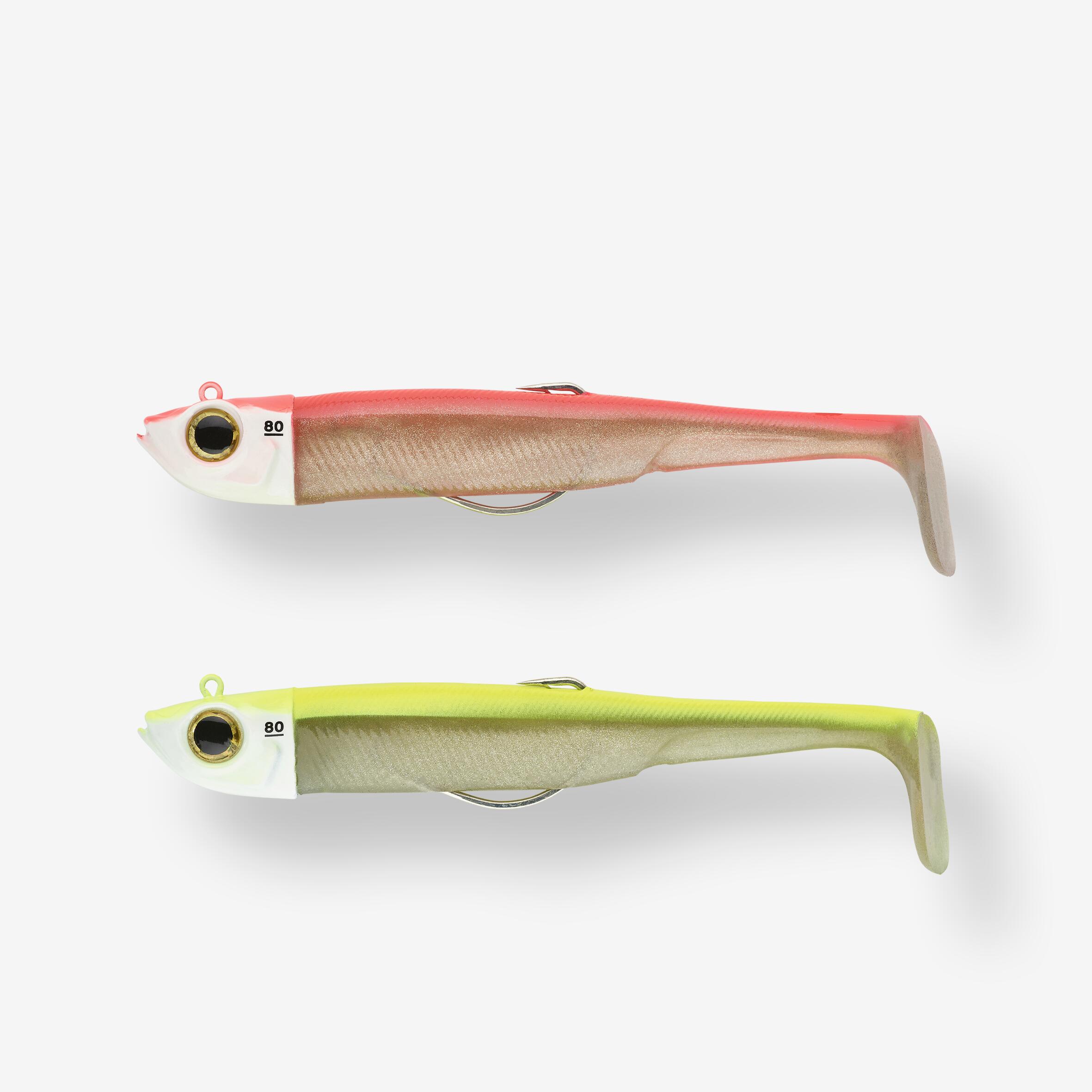 CAPERLAN Soft lures shad texan anchovy combo ancho 150 80 g yellow / neon pink