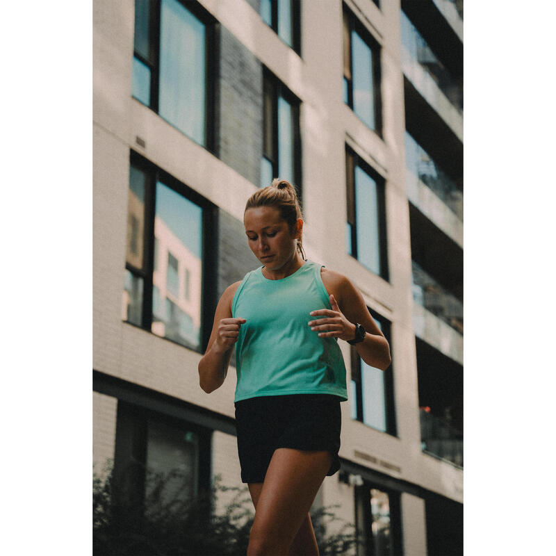 Short running & trail respirant Femme - KIPRUN Run 500 Dry noir