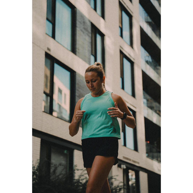 Șort respirant alergare Jogging și trail KIPRUN Run 500 Dry Negru Damă