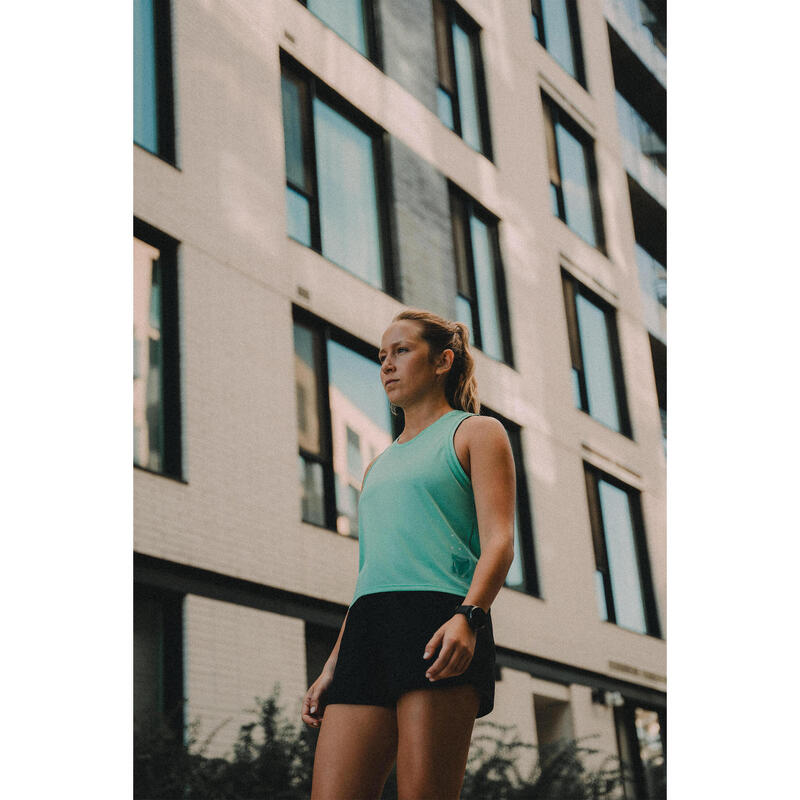 Șort respirant alergare Jogging și trail KIPRUN Run 500 Dry Negru Damă