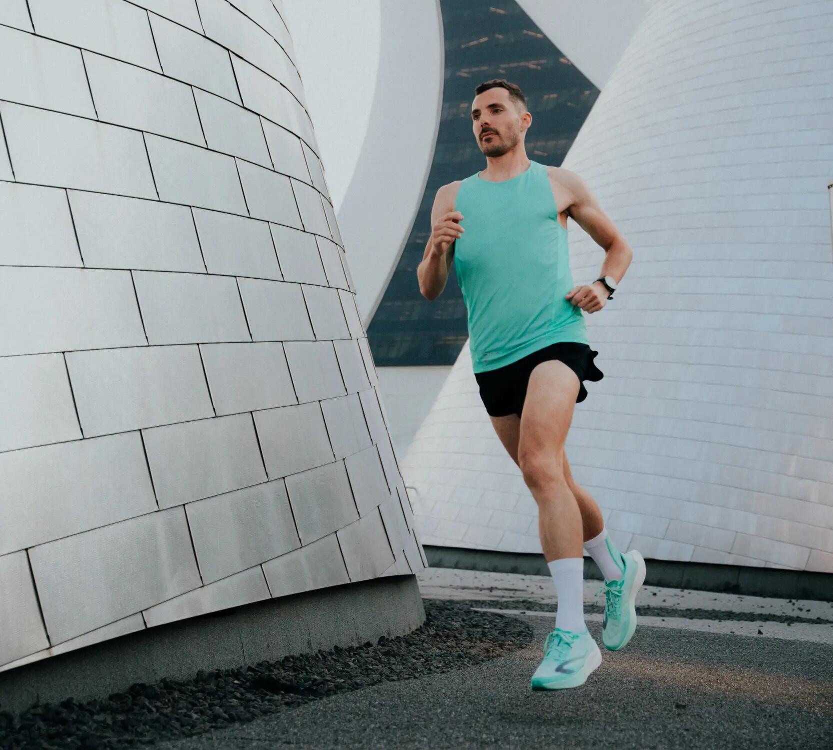 Group of people running track