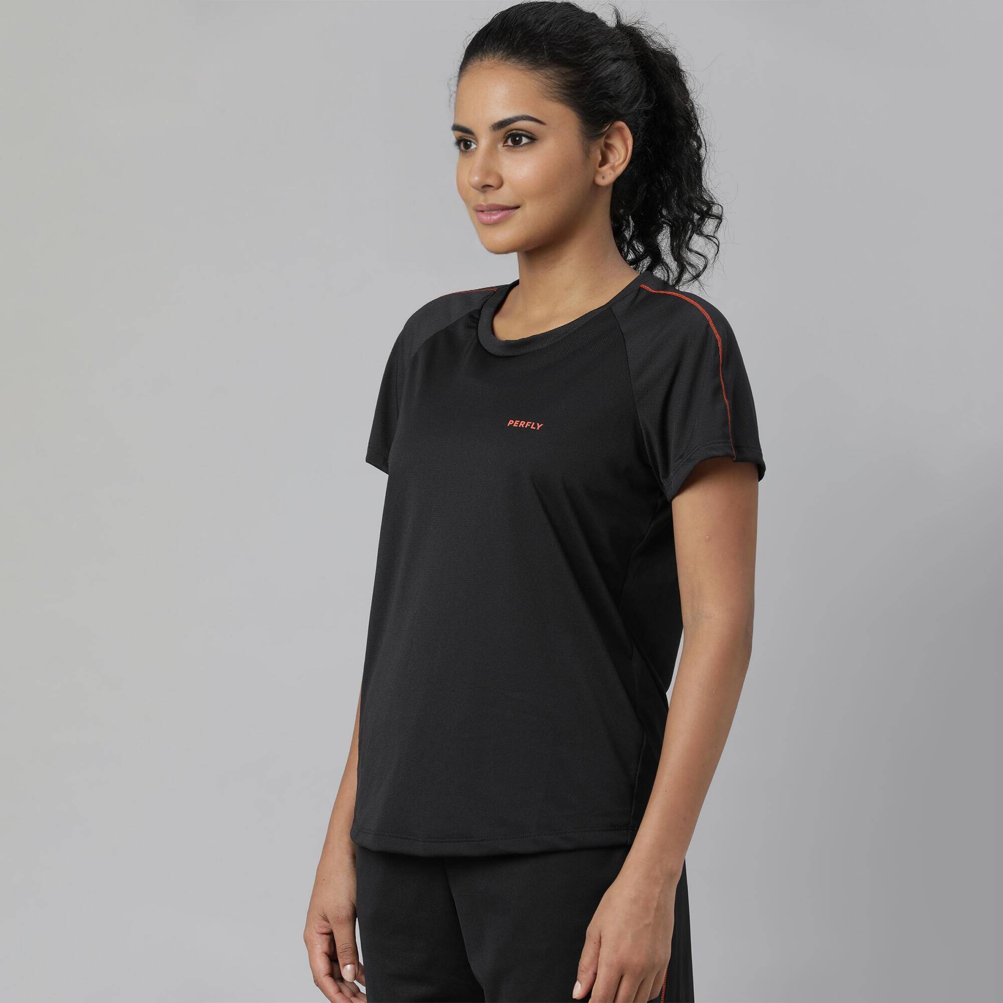 Women Badminton T Shirt 530 Black -  3