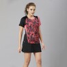 WOMEN BADMINTON T SHIRT LITE 560 BLACK RASPBERRY