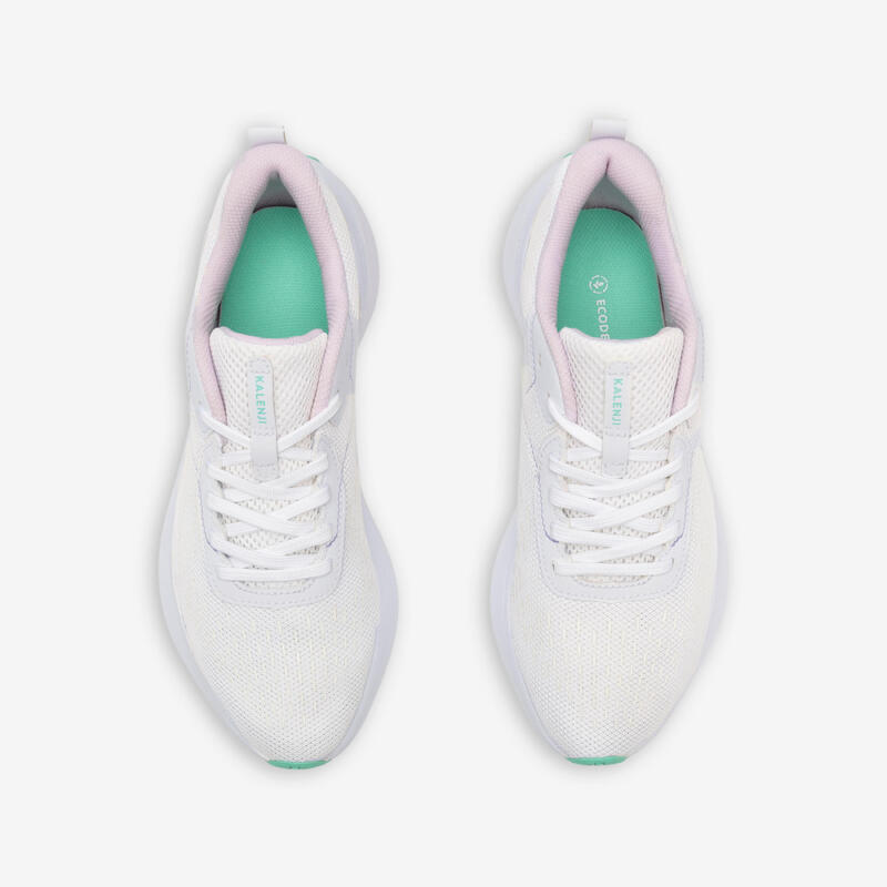 Chaussures de Running Femme, Kiprun Jogflow 100.1 Blanc Vert