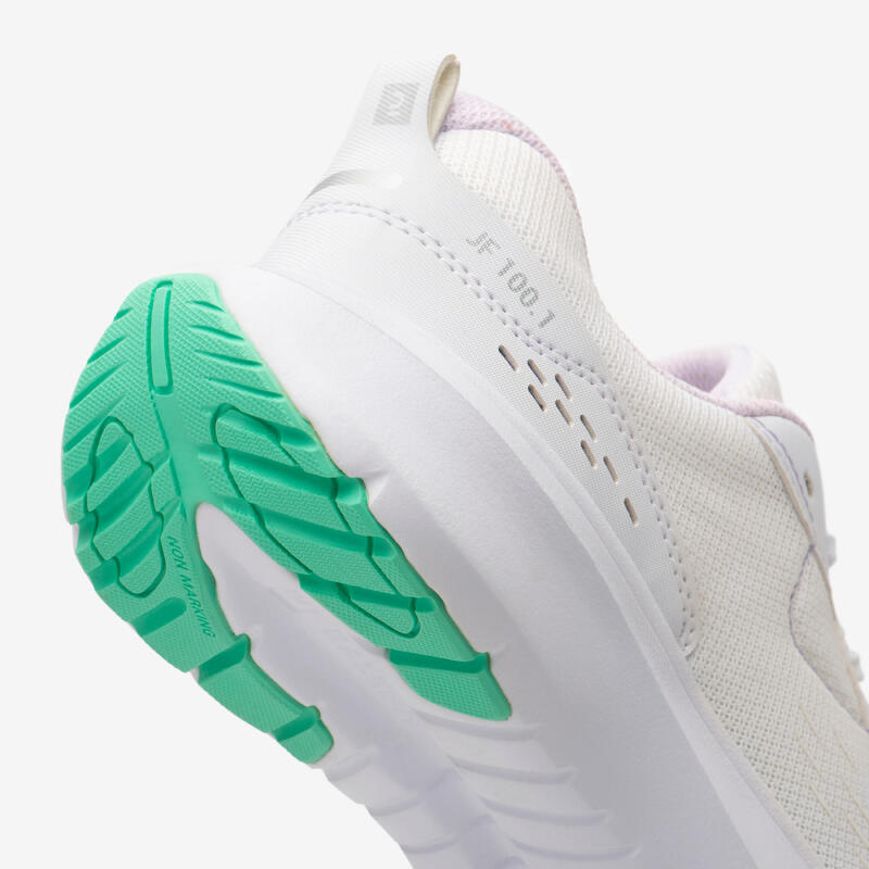 Chaussures de Running Femme, Kiprun Jogflow 100.1 Blanc Vert