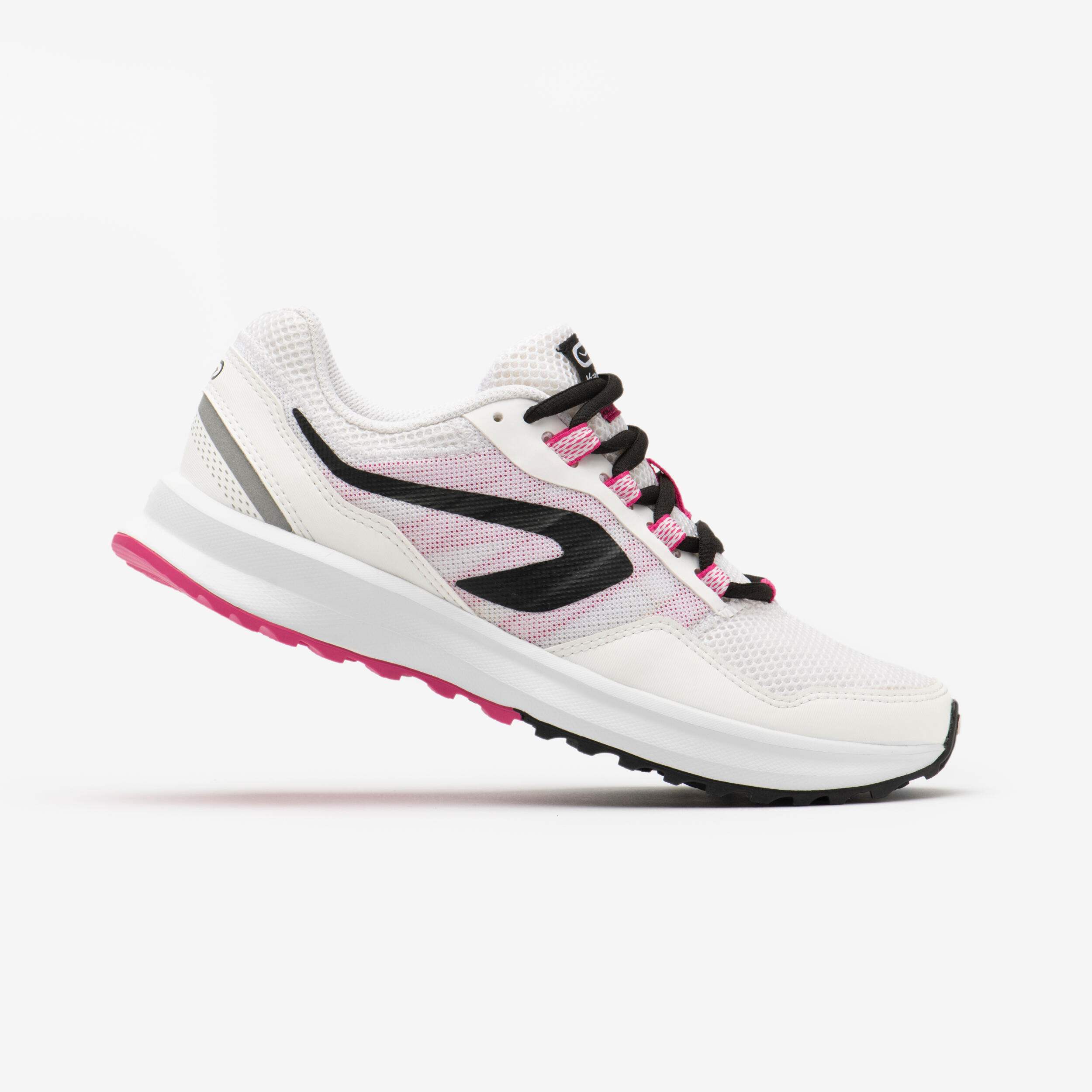 chaussures de running femme kalenji run active grip blanc rose - kalenji