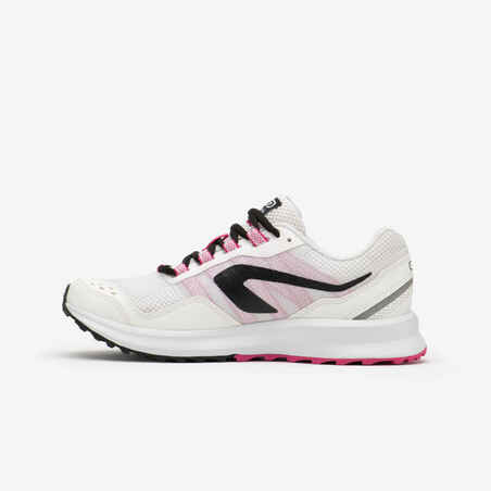 Beli in rožnati ženski tekaški copati KALENJI RUN ACTIVE GRIP
