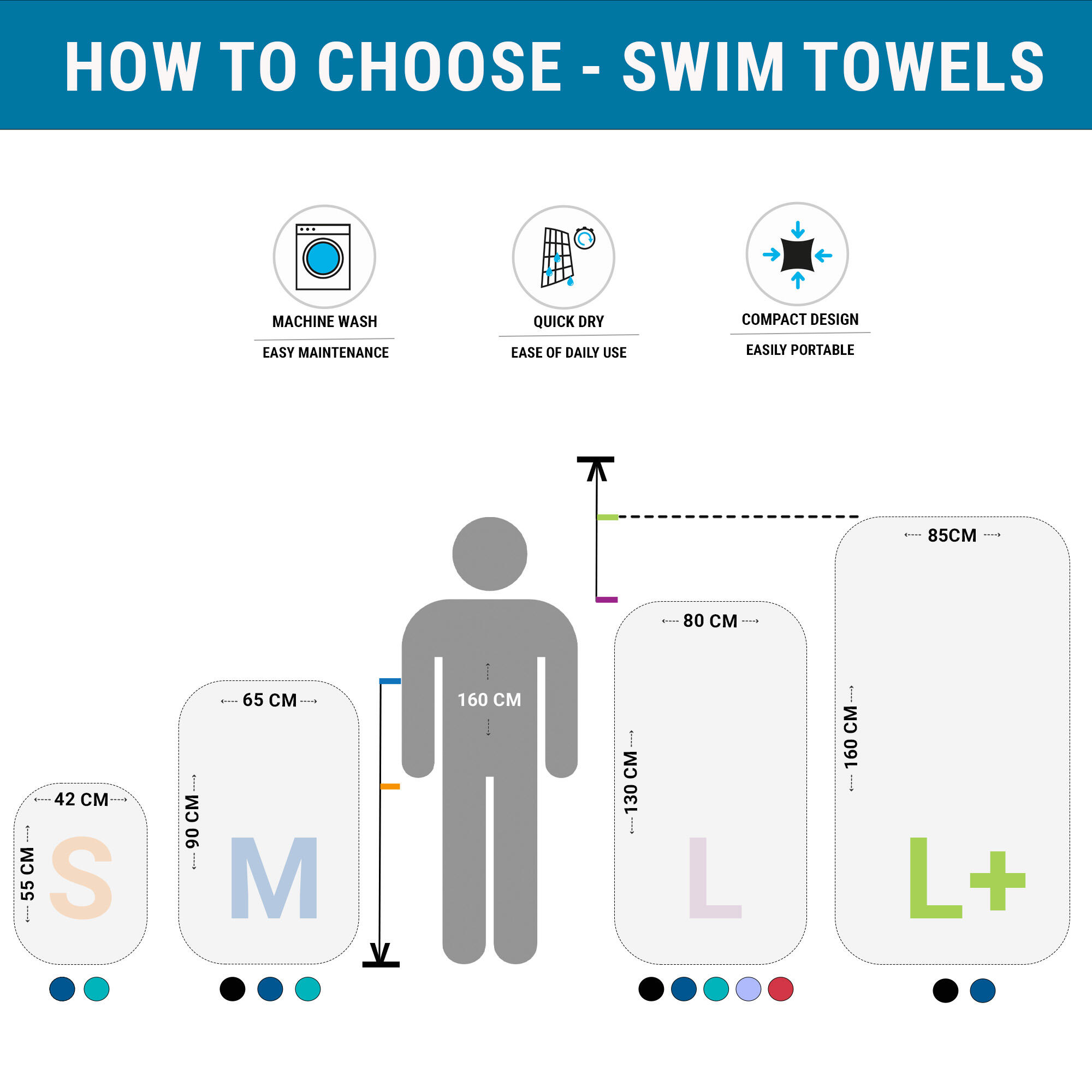 Microfibre Towel Size Large (85x160 cm) Soft & Absorbent Petrol Blue