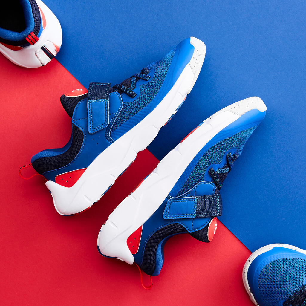 Chaussures à scratch et lacets élastiques légères enfant, Playful Fast Bleu