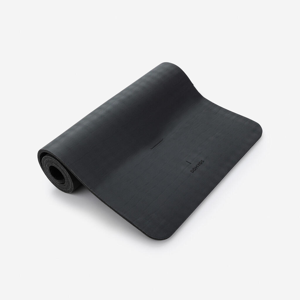 Izturīgs fitnesa paklājs “900”, 170 cm x 58 cm x 10 mm, melns
